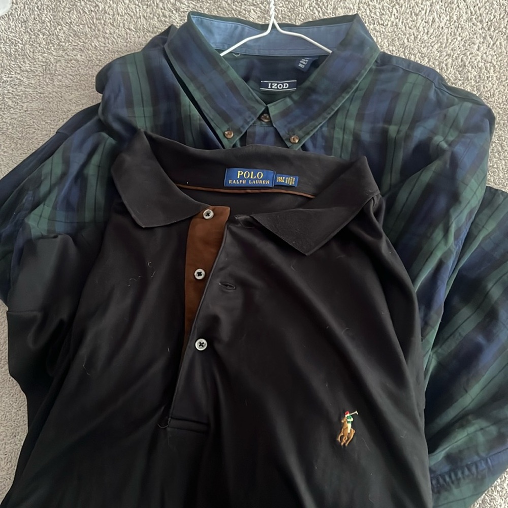Set of 3XLT Izod and Ralph Lauren shirts